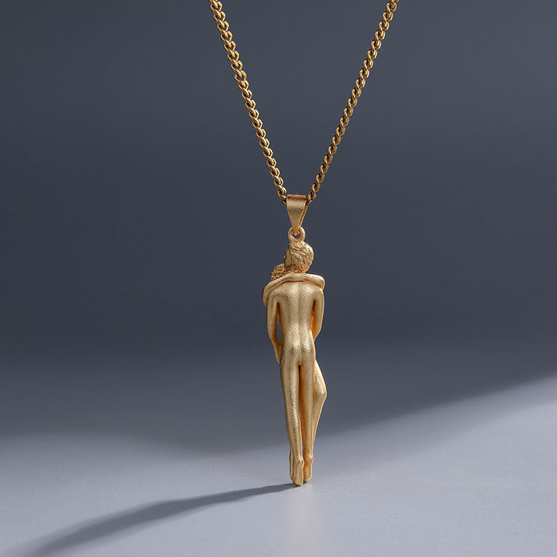 Wholesale Little Man Hug Creative Necklace Sweater Chain